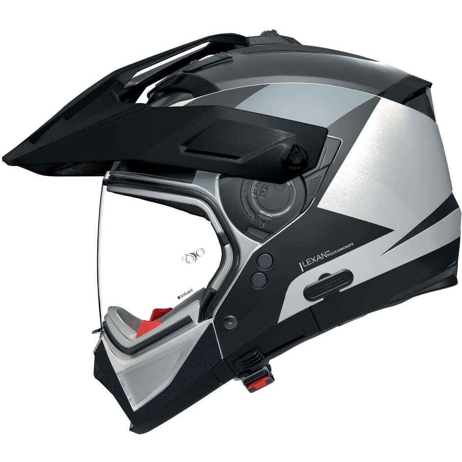 Casco Moto Crossover Nolan N70-2 X 06 TURBINE 349 Bianco Nero Grigio Metal