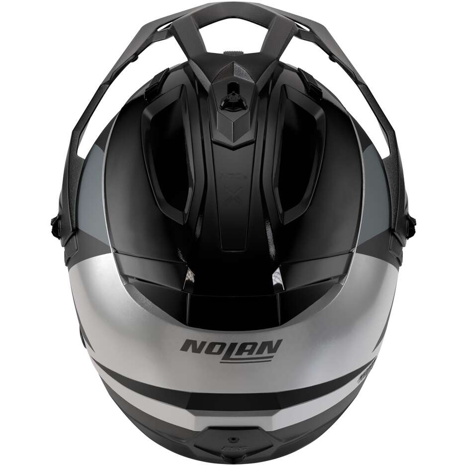 Casco Moto Crossover Nolan N70-2 X 06 TURBINE 349 Bianco Nero Grigio Metal