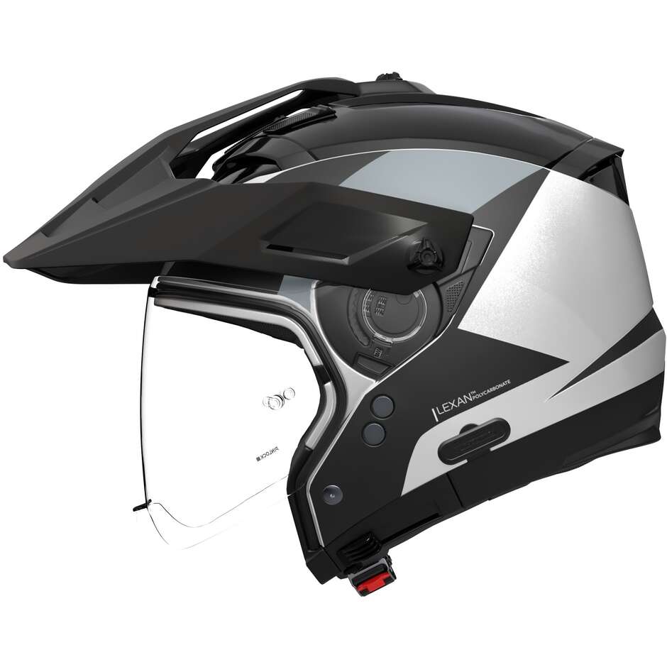 Casco Moto Crossover Nolan N70-2 X 06 TURBINE 349 Bianco Nero Grigio Metal