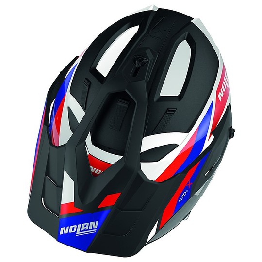 Casco Moto Crossover ON-OFF Nolan N70.2x Grandes Alpes N-Com 026 Bianco Blu Lucido