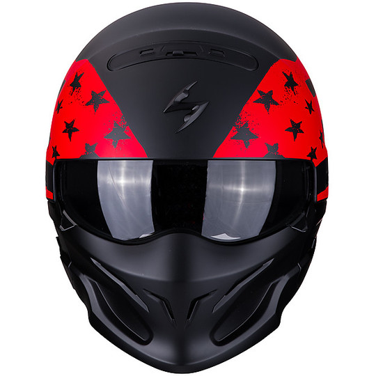 Casco Moto CrossOver Scorpion EXO-COMBAT ROOKIE Nero Rosso Opaco