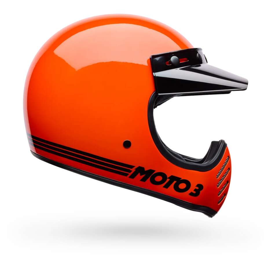Casco Moto Custom Bell Moto-3 CLASSIC GLOSS Arancio