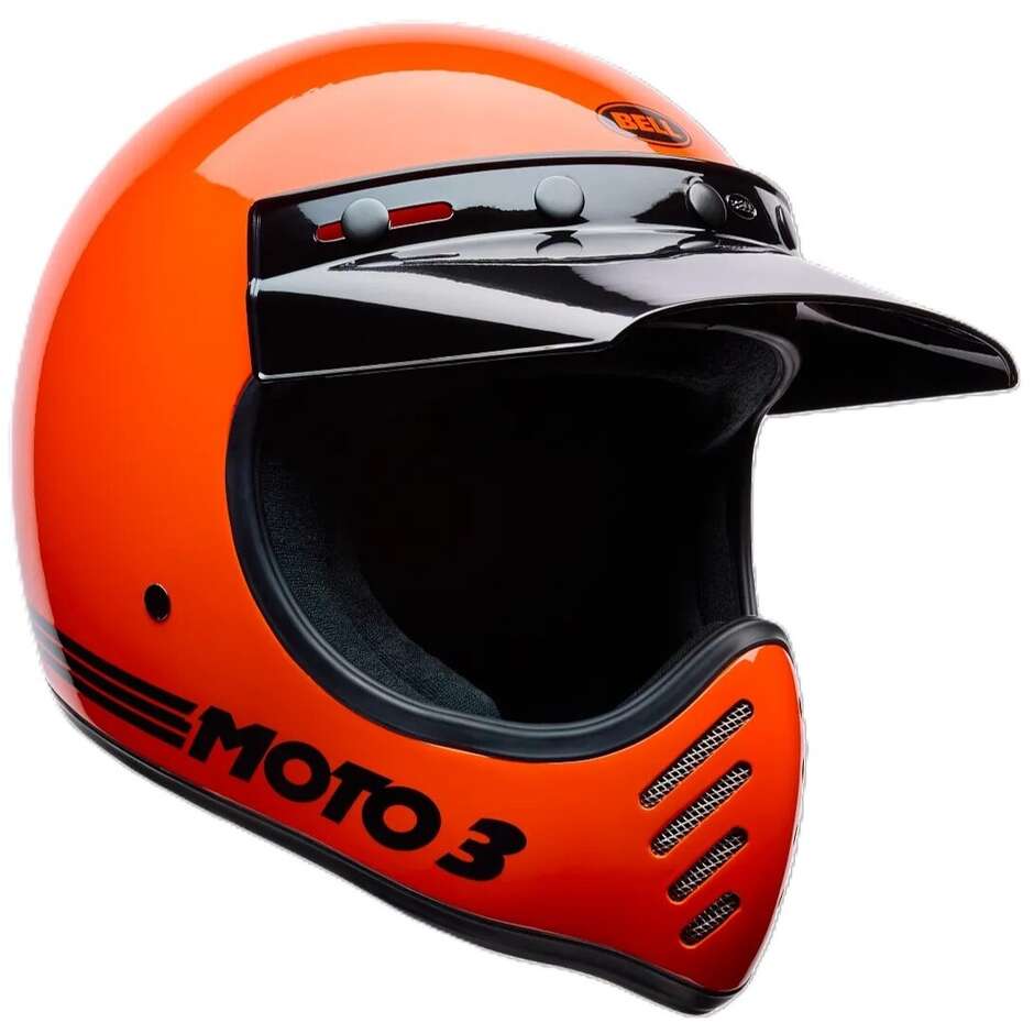 Casco Moto Custom Bell Moto-3 CLASSIC GLOSS Arancio