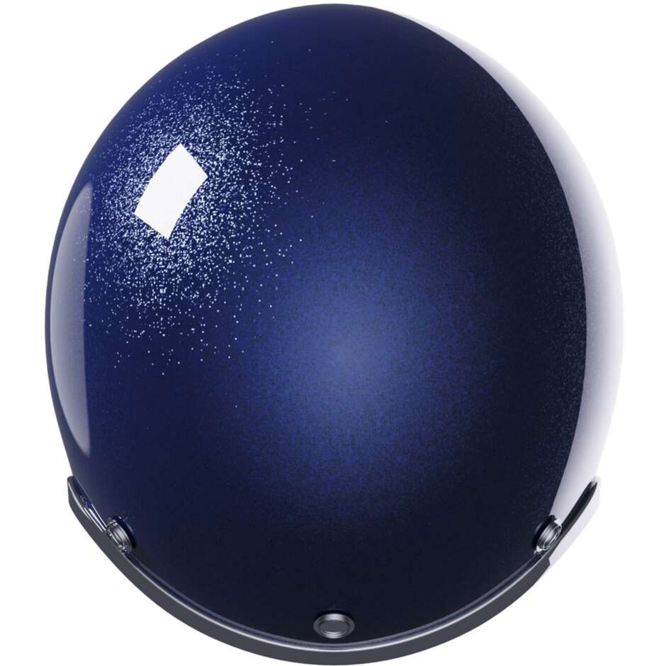 Casco Moto Custom Jet Stormer QUARTZ GLITTER Blu Navy Lucido