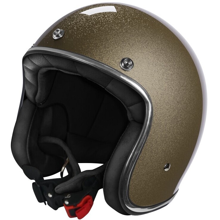 Casco Moto Custom Jet QUARTZ GLITTER Oro Lucido taglia XS