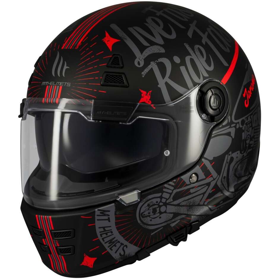 Casco Moto Custom Retro' Mt Helmetss JARAMA SV ART E5 Opaco