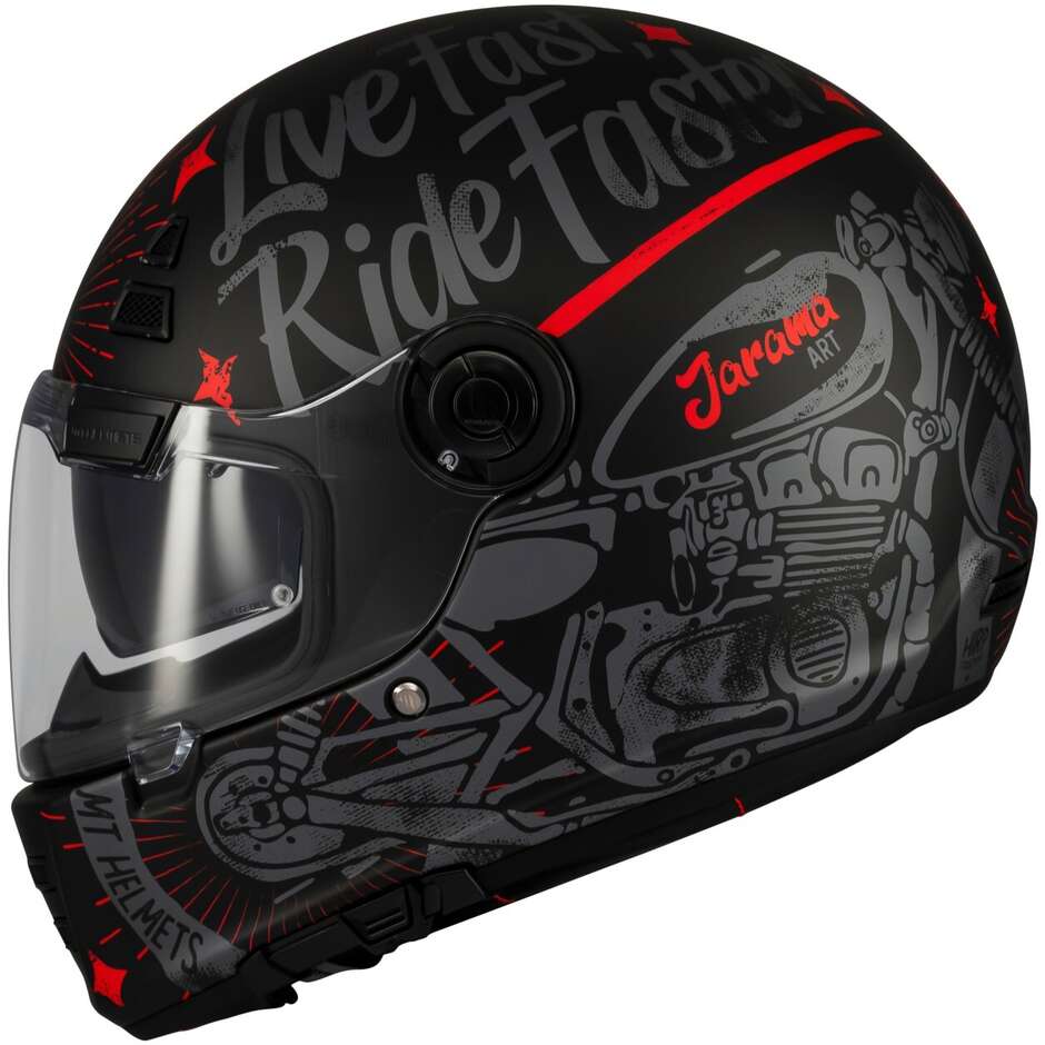 Casco Moto Custom Retro' Mt Helmetss JARAMA SV ART E5 Opaco