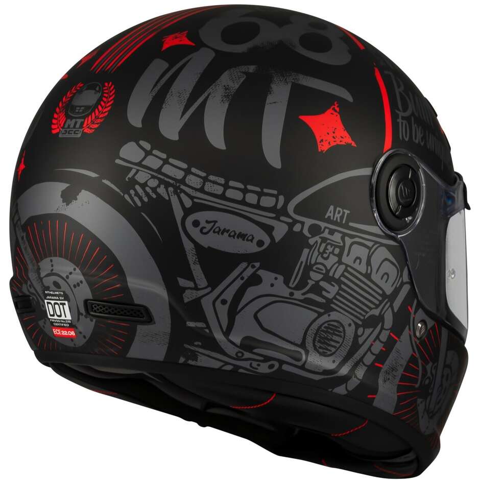 Casco Moto Custom Retro' Mt Helmetss JARAMA SV ART E5 Opaco