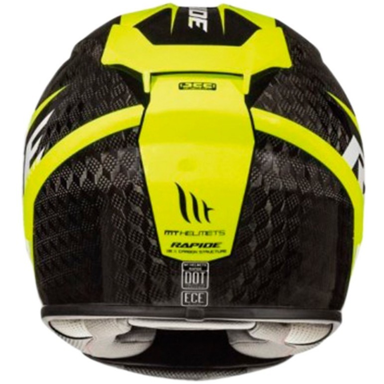 Casco Moto da Bambino in Carbonio Mt Helmet RAPIDE PRO KID Carbon C3 Giallo Fluo
