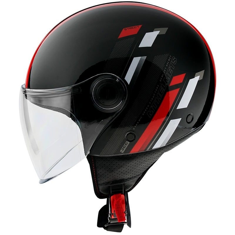 Casco Moto Demi-Jet Mt Helmet Street SCOPE D5 Rosso Lucido