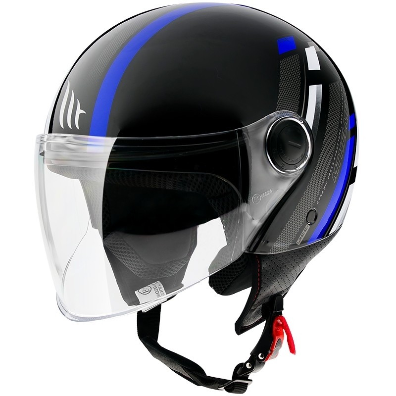 Casco Moto Demi-Jet Mt Helmet Street SCOPE D7 Blu Lucido