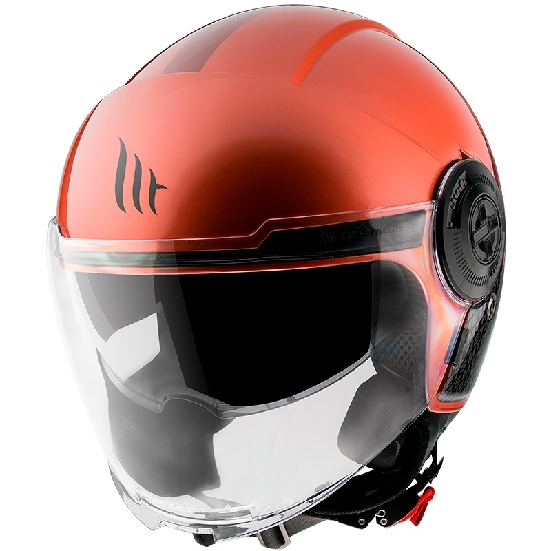 Casco Moto Demi-Jet Mt Helmet VIALE Sv BREAK A8 Rosso Lucido