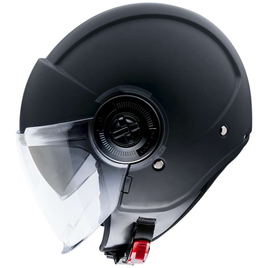 Casco Moto Demi-Jet Mt Helmet VIALE Sv Solid A1 Nero Opaco