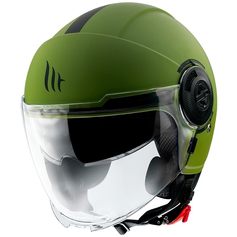 Casco Moto Demi-Jet Mt Helmet VIALE Sv Solid A6 Verde Opaco