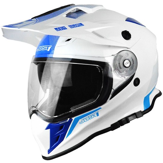 Casco Moto Enduro Nur 1 J34 Abenteuer Form Neon Blau