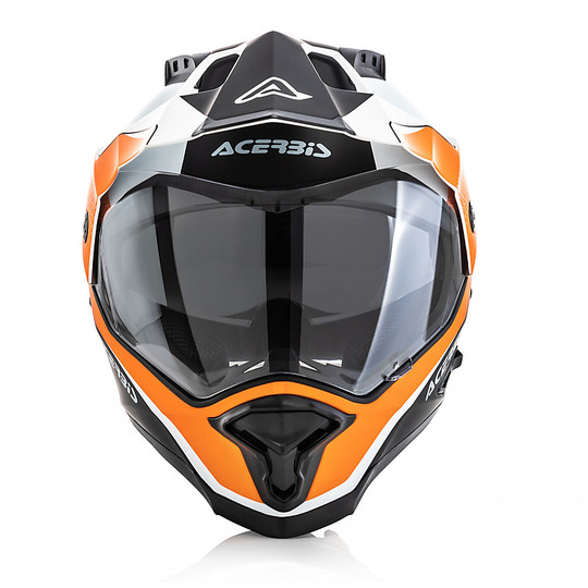Casco Moto in Fibra Off Road Acerbis REACTIVE Bianco Arancio