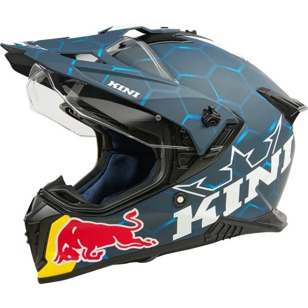 Casco Moto Integrale Adventure Kini Red Bull 2.0 Blu Bianco taglia XS