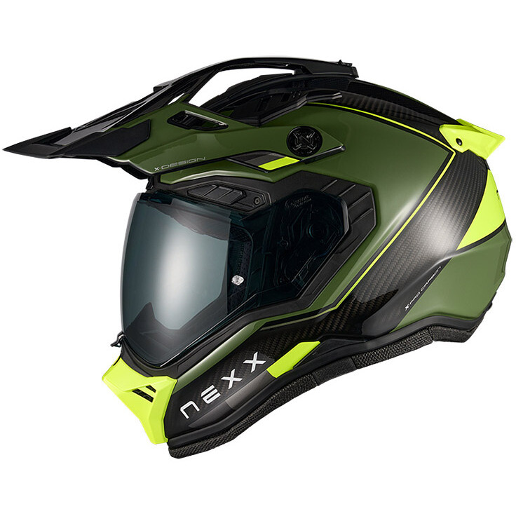 Casco Moto integrale Adventure X.RALLY Raid Verde Giall taglia M
