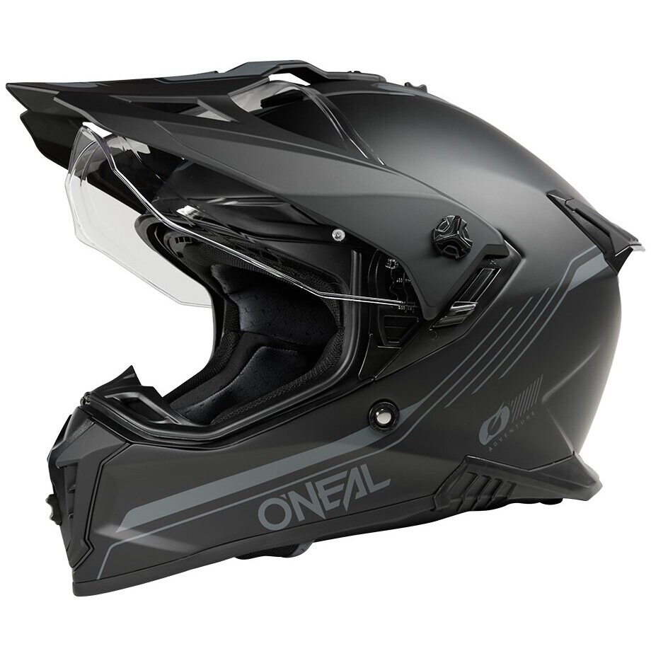 Casco Moto Integrale Adventure Oneal A-SRS Solid Nero Opaco