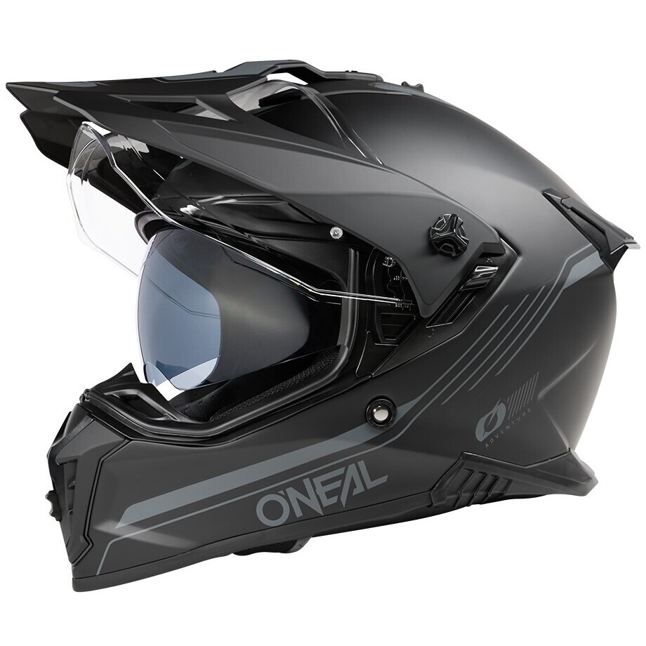 Casco Moto Integrale Adventure Oneal A-SRS Solid Nero Opaco