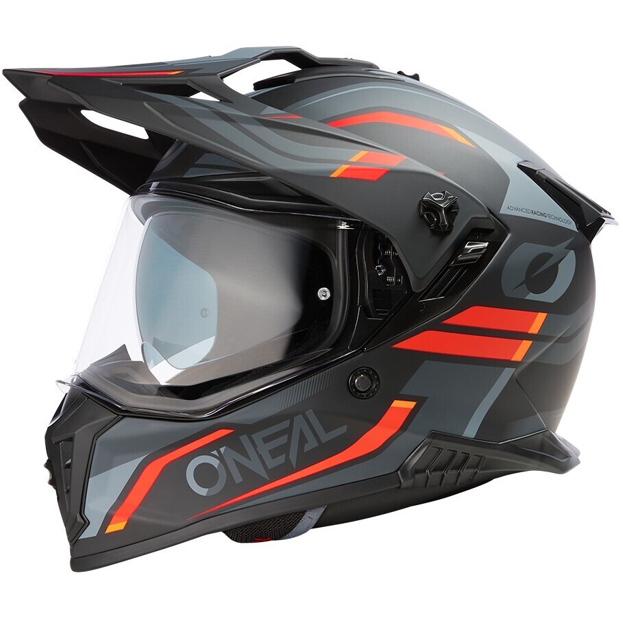 Casco Moto Integrale Adventure A-SRS SPIKE Nero Grigio taglia L
