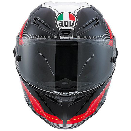 Casco Moto Integrale Agv Gt-Veloce Sport Touring Multi Izoard Nero Bianco Rosso PINLOCK INCLUSO