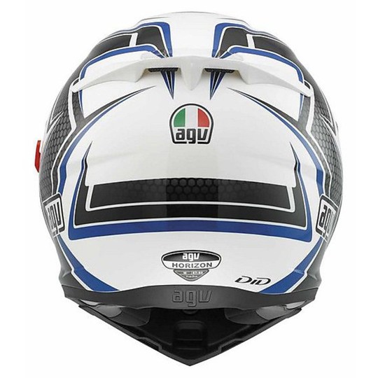 Casco Moto Integrale AGV Horizon Multi Racer Bianco-Carbon-Blu