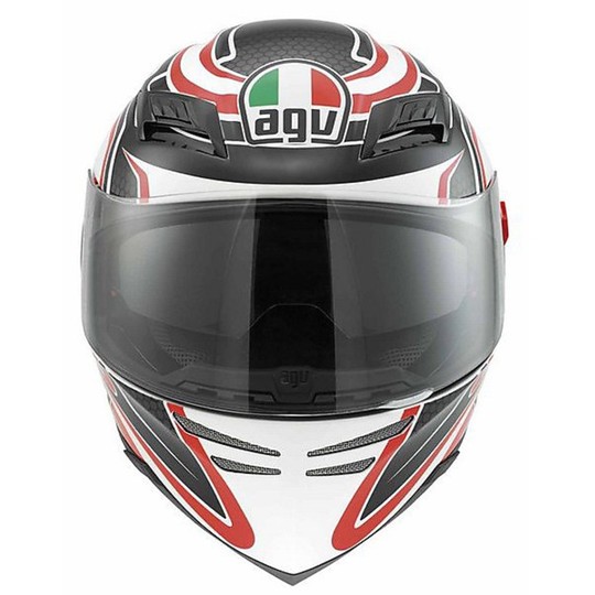 Casco Moto Integrale AGV Horizon Multi Racer Bianco-Carbon-Rosso