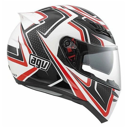 Casco Moto Integrale AGV Horizon Multi Racer Bianco-Carbon-Rosso