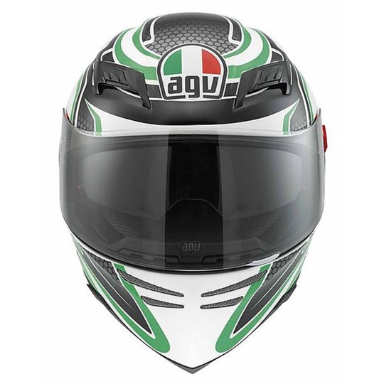 Casco Moto Integrale AGV Horizon Multi Racer Bianco-Carbon-Verde