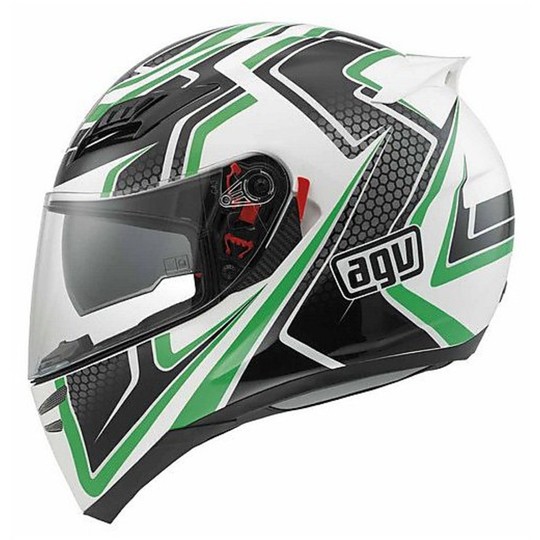 Casco Moto Integrale AGV Horizon Multi Racer Bianco-Carbon-Verde