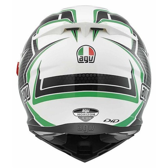 Casco Moto Integrale AGV Horizon Multi Racer Bianco-Carbon-Verde
