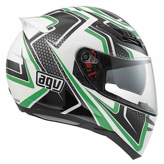 Casco Moto Integrale AGV Horizon Multi Racer Bianco-Carbon-Verde