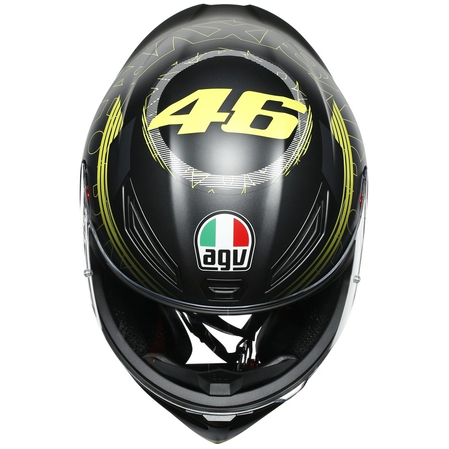 Casco Moto Integrale AGV K-1 Top TRACK 46 Nero Giallo