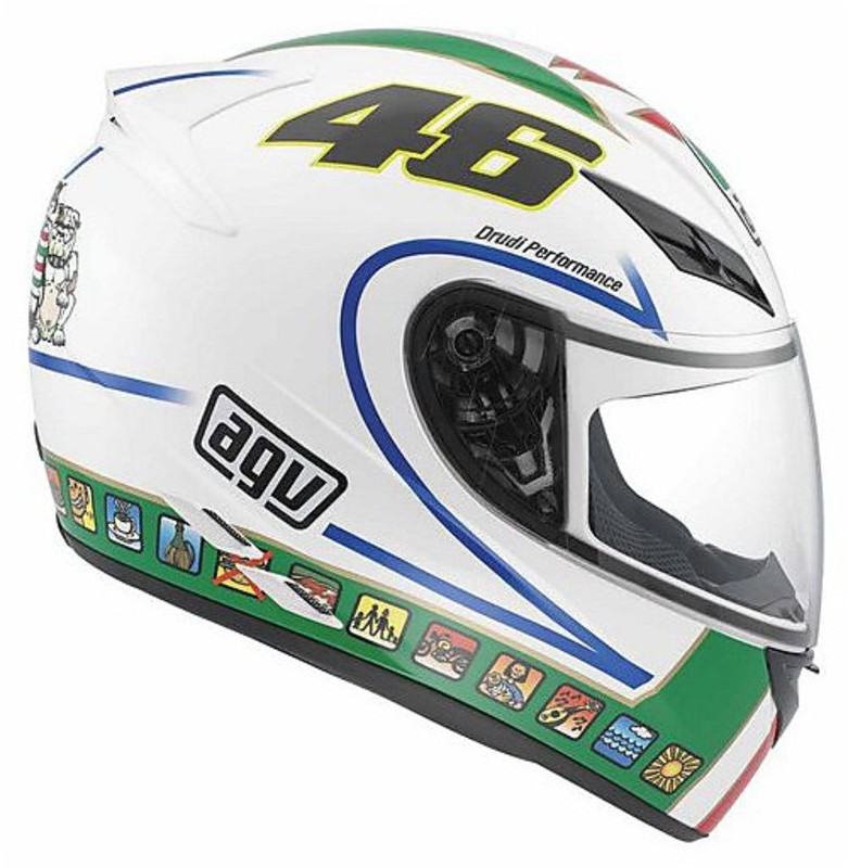 agv k3 icon Helmet - Mono White integrated sun visor AGV K3 Rossi Winter Test