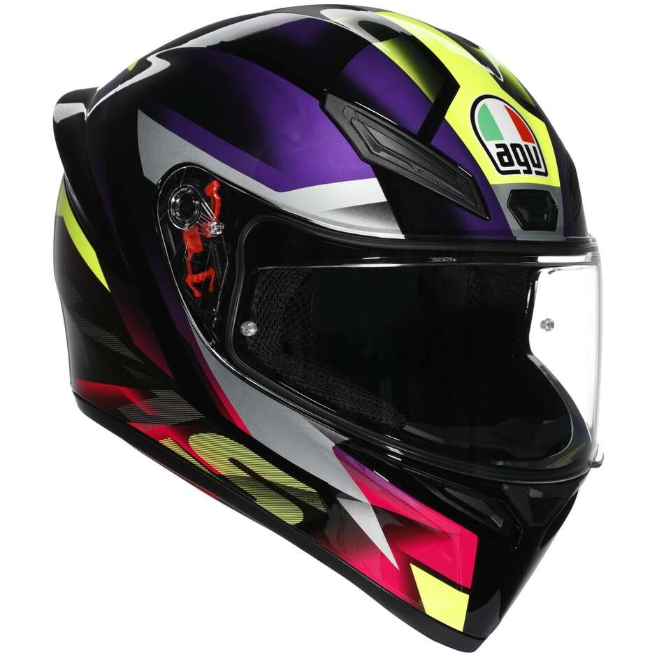 Casco Moto Integrale Agv  K1 S  FASTLAP Nero Viola Rosa
