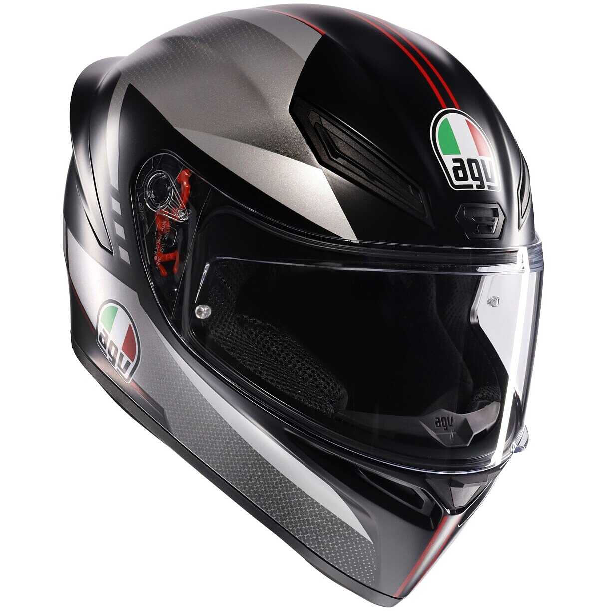 AGV K1 サイズS Casco Moto Integrale AGV K1 S LAP Opaco Nero Grigio Rosso