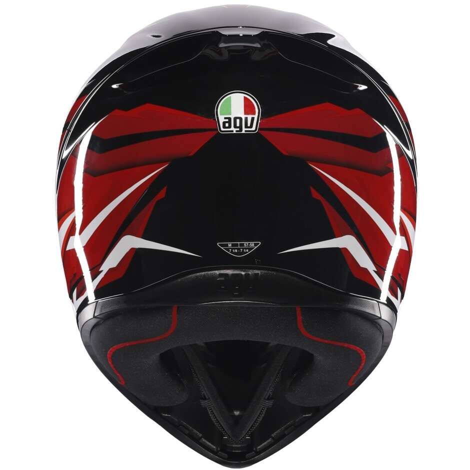 Casco Moto Integrale AGV K1 S LION Nero Rosso Bianco