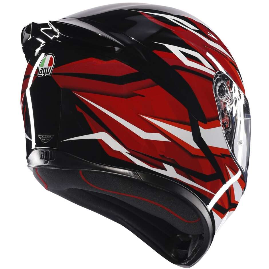 Casco Moto Integrale AGV K1 S LION Nero Rosso Bianco