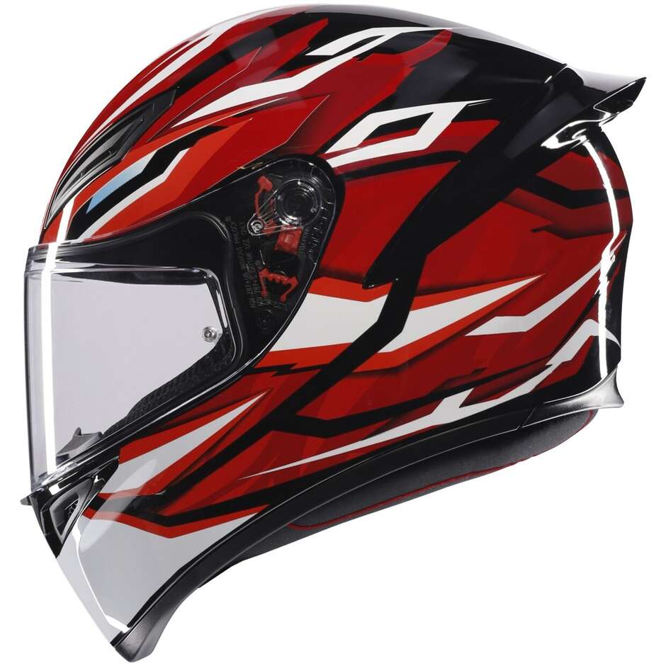 Casco Moto Integrale AGV K1 S LION Nero Rosso Bianco