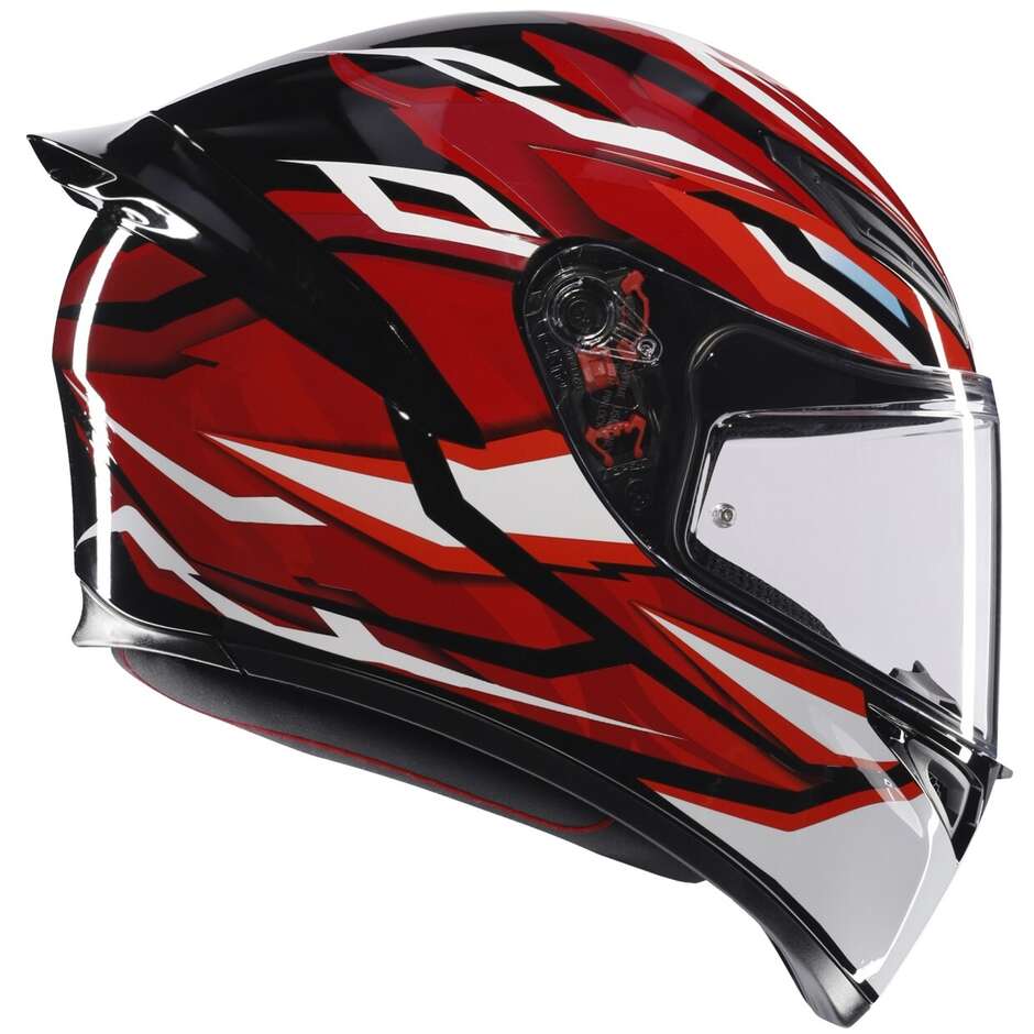 Casco Moto Integrale AGV K1 S LION Nero Rosso Bianco