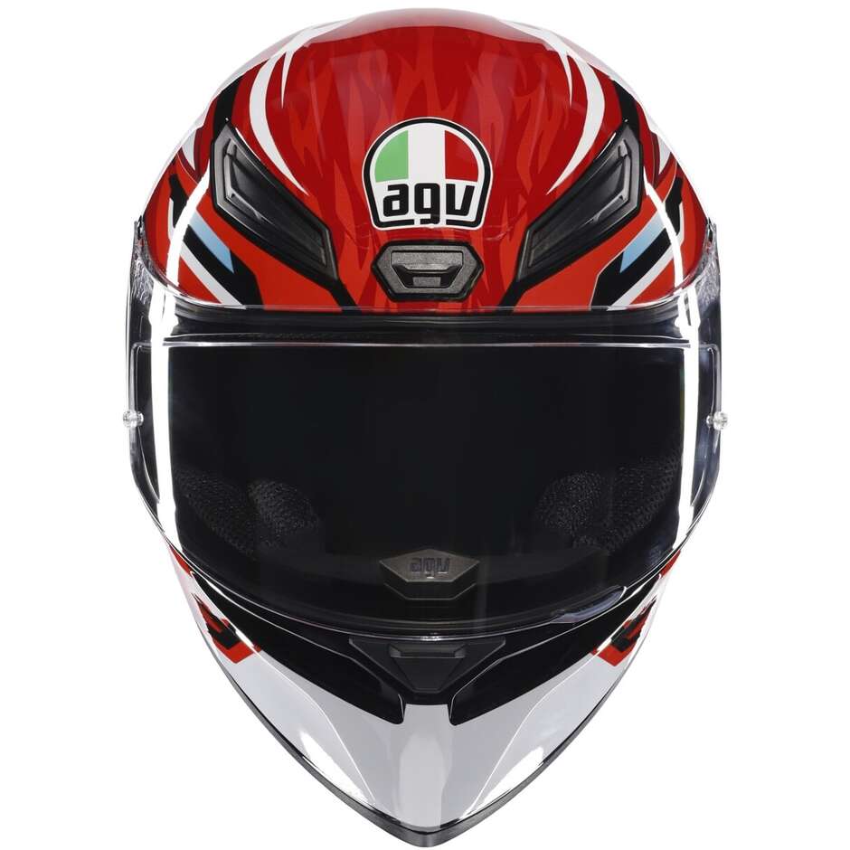 Casco Moto Integrale Agv K1 S LION Nero Rosso Bianco