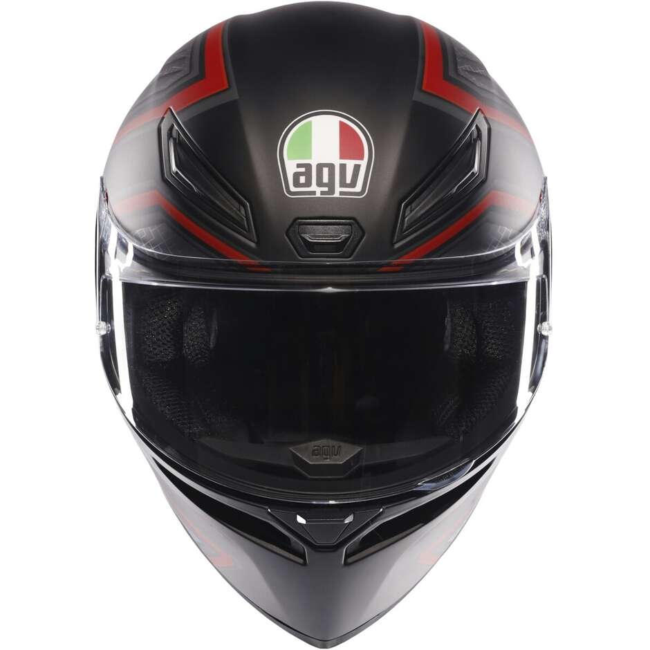 Casco Moto Integrale AGV K1 S SLING Opaco Nero Rosso