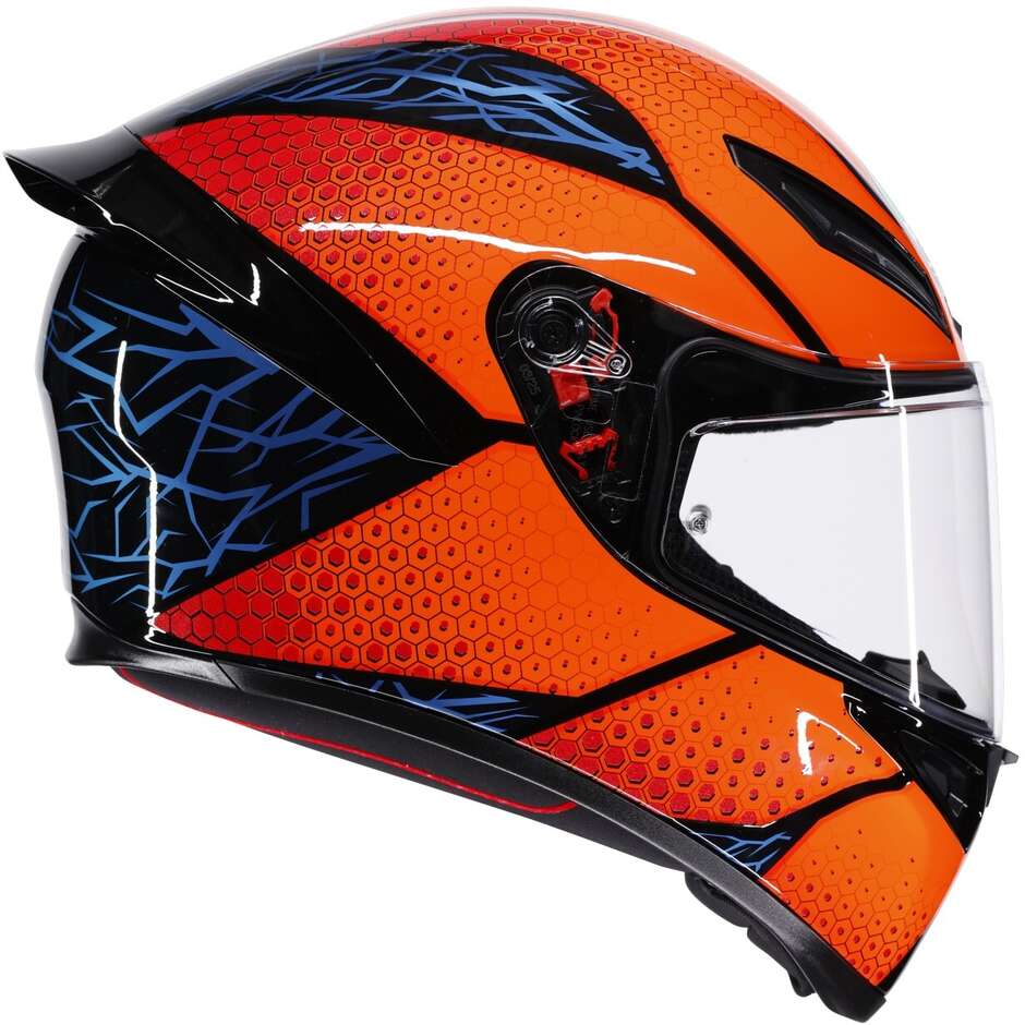 Casco Moto Integrale Agv K1 S SPEEDARMOR Nero Arancio Blu