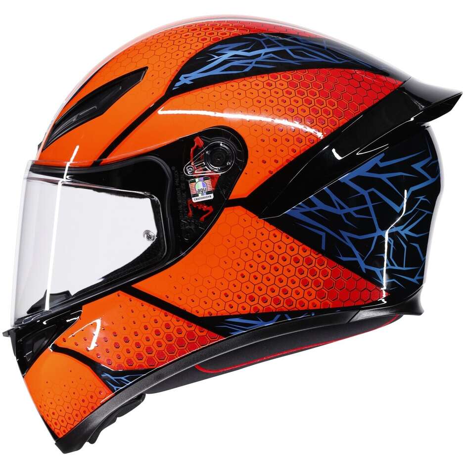 Casco Moto Integrale Agv K1 S SPEEDARMOR Nero Arancio Blu
