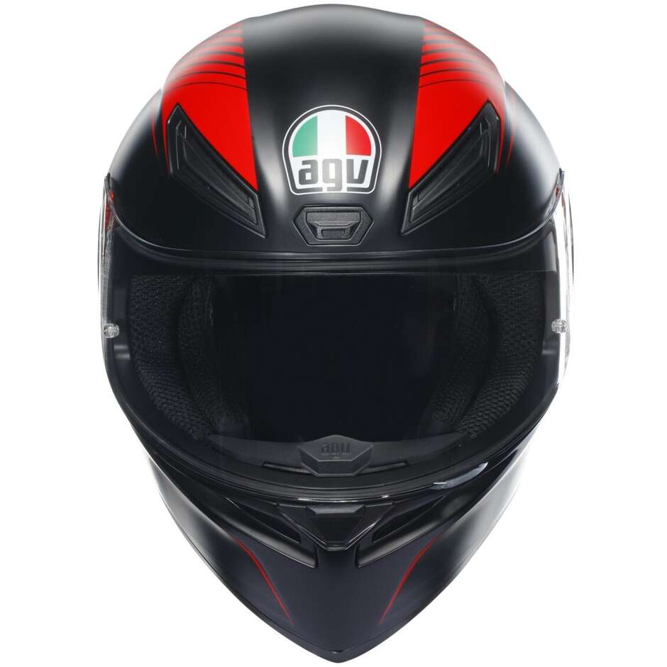 Casco Moto Integrale Agv K1 S WARMUP Opaco Nero Rosso