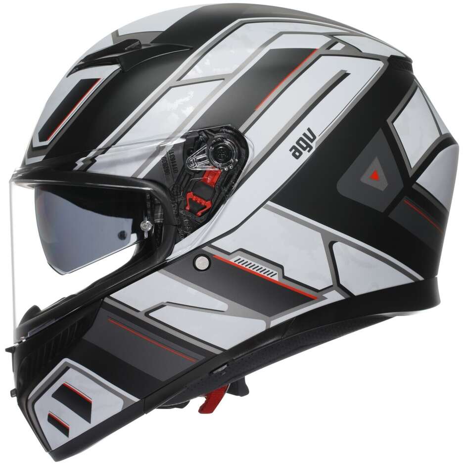 Casco Moto Integrale Agv  K3  RIVIA Opaco Nero Bianco