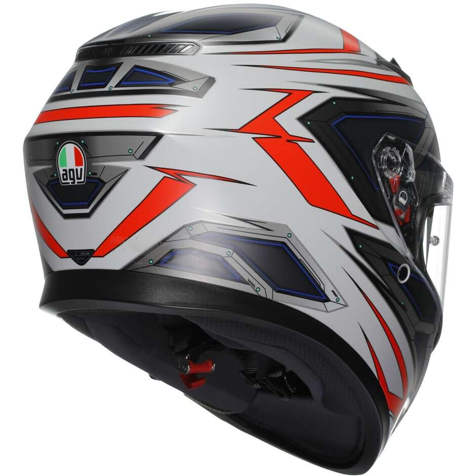 Casco Moto Integrale Agv  K3  SPACE Opaco Bianco Rosso Fluo