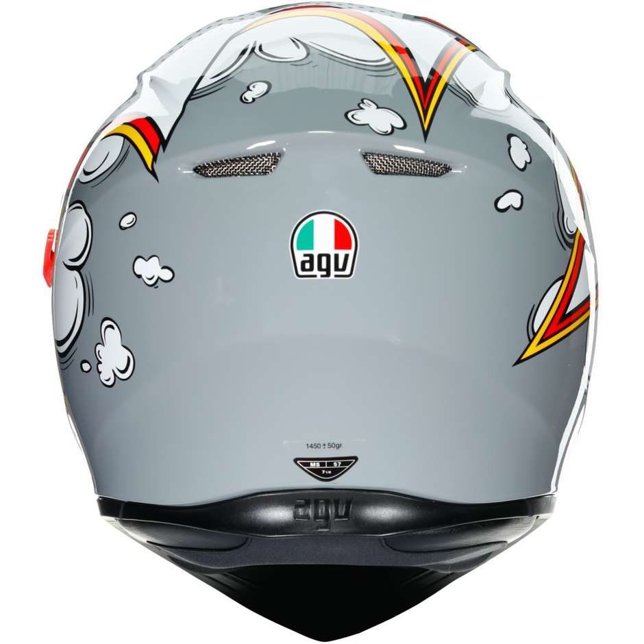 Casco Moto Integrale Agv K3 sv BUBBLE Grigio Bianco Rosso