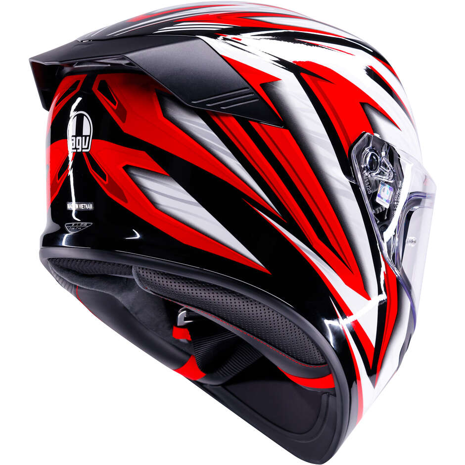 Casco Moto Integrale AGV K5 ZENITHAR Nero Bianco Rosso